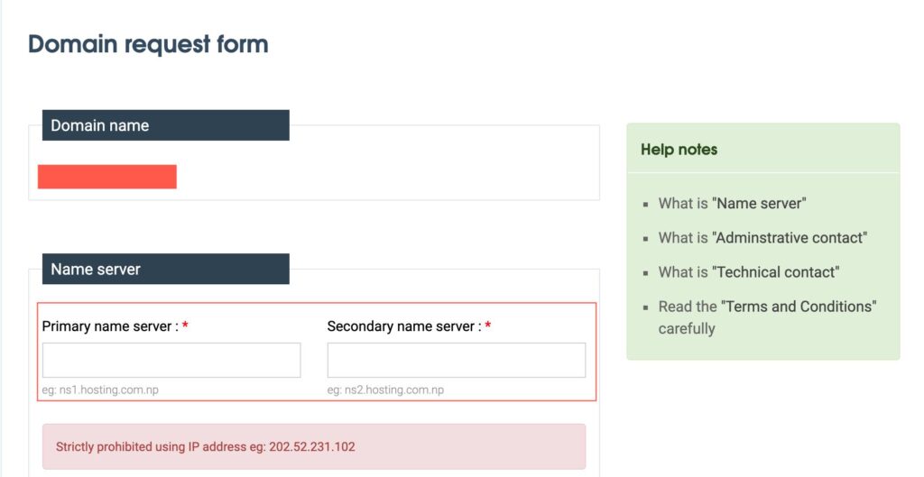 How to register .np domain